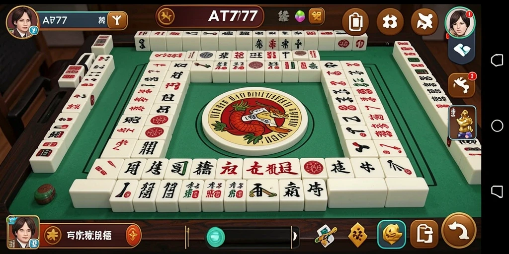 Screenshot utama AT777 menampilkan gameplay Mahjong yang seru.