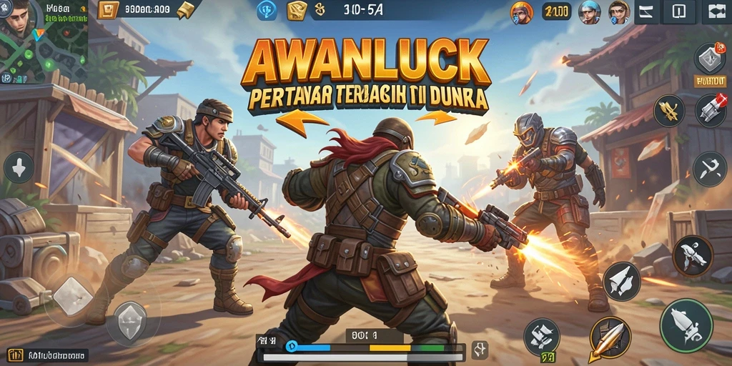 Tangkapan layar epic dari gameplay <strong>AWANLUCK</strong> dalam pertarungan Battle Royale.