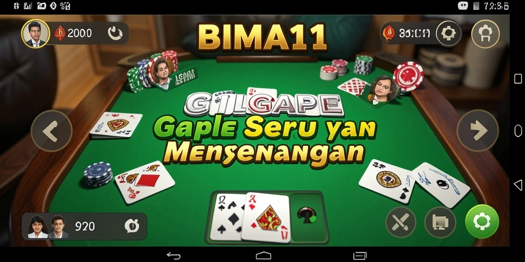 Gameplay BIMA11 yang seru dan penuh strategi dalam permainan Gaple.