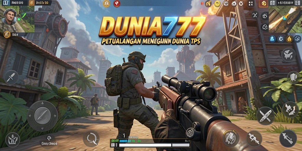 Screenshot DUNIA777 menampilkan aksi pertarungan yang intens dalam TPS.