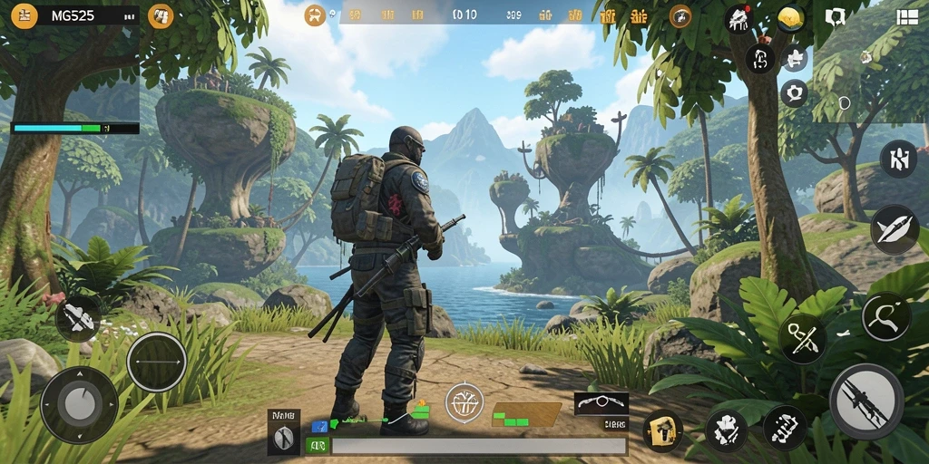 Tampilan gameplay MG525 menampilkan kebebasan eksplorasi dunia terbuka yang luas.