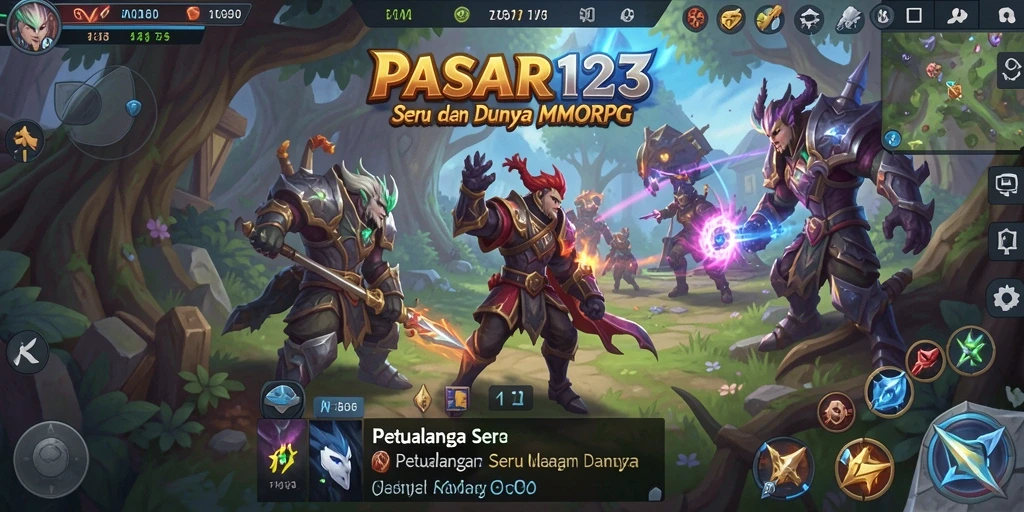 Tampilan gameplay seru dalam dunia MMORPG PASAR123.