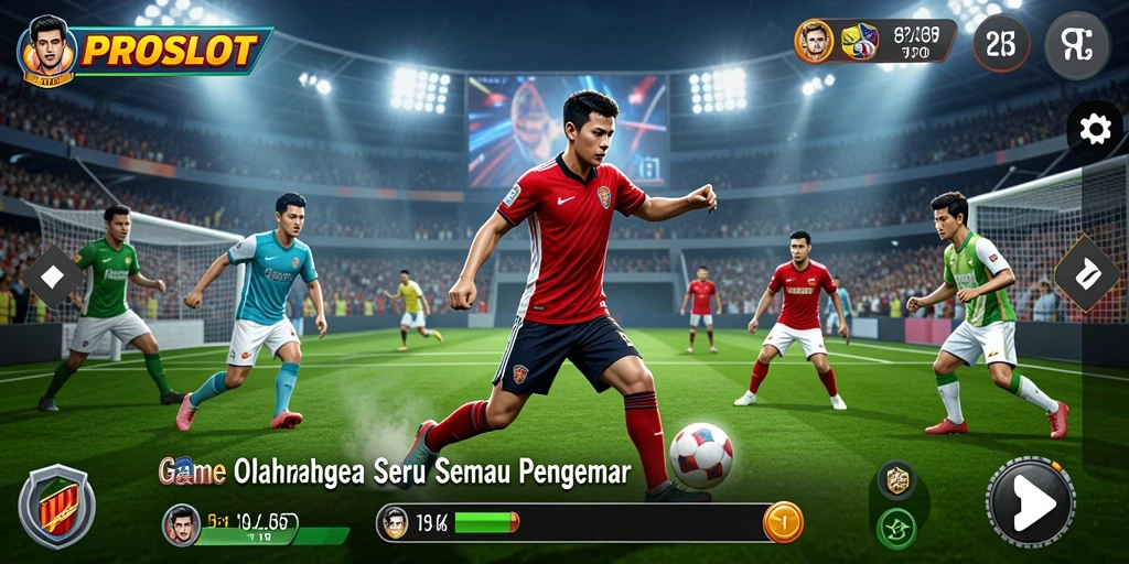 Tampilan gameplay seru dari PROSLOT di tengah pertandingan olahraga.