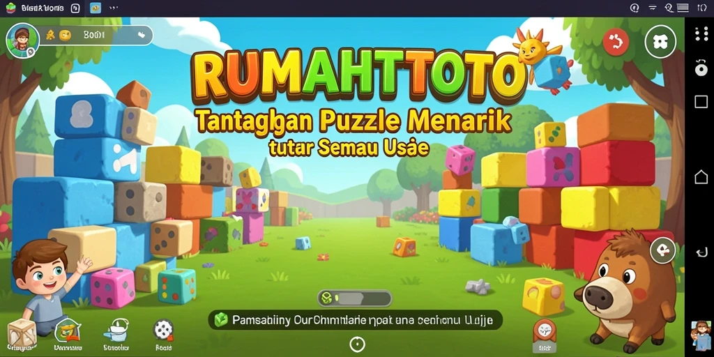 Tampilan gameplay RUMAHTOTO dengan tantangan puzzle yang menarik.