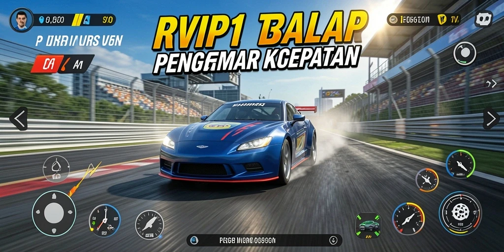 Screenshot gameplay RVIP1 yang menunjukkan balapan seru dan cepat.