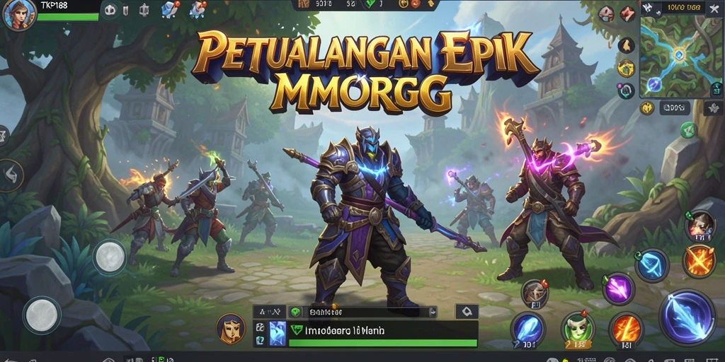Screenshot utama TKP188 menampilkan aksi seru dalam pertempuran MMORPG.