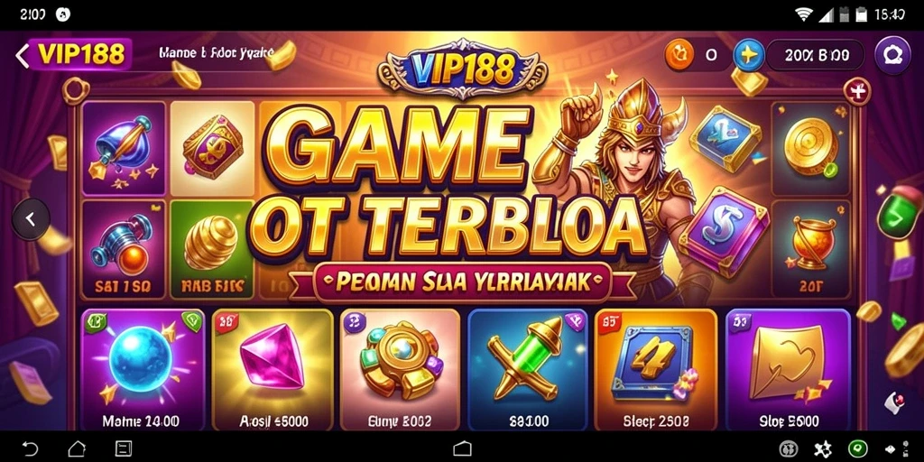 Tampilan gameplay Slot yang menarik dan penuh warna di VIP188.
