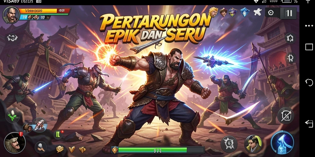 Screenshot dari gameplay VISA89 menampilkan aksi pertarungan yang dinamis.